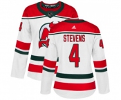 Women New Jersey Devils #4 Scott Stevens Authentic White Alternate Hockey Jersey