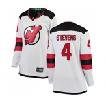 Women New Jersey Devils #4 Scott Stevens Fanatics Branded White Away Breakaway Hockey Jersey