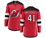 Women New Jersey Devils #41 Michael McLeod Fanatics Branded Red Home Breakaway Hockey Jersey