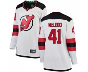 Women New Jersey Devils #41 Michael McLeod Fanatics Branded White Away Breakaway Hockey Jersey