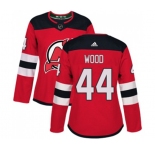 Women New Jersey Devils #44 Miles Wood Authentic Red Home Hockey Jersey