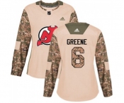 Women New Jersey Devils #6 Andy Greene Authentic Camo Veterans Day Practice Hockey Jersey