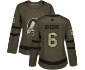 Women New Jersey Devils #6 Andy Greene Authentic Green Salute to Service Hockey Jersey
