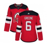 Women New Jersey Devils #6 Andy Greene Authentic Red Home Hockey Jersey