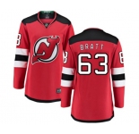 Women New Jersey Devils #63 Jesper Bratt Fanatics Branded Red Home Breakaway Hockey Jersey