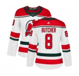 Women New Jersey Devils #8 Will Butcher Authentic White Alternate Hockey Jersey