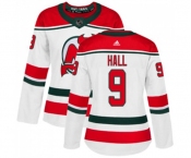 Women New Jersey Devils #9 Taylor Hall Authentic White Alternate Hockey Jersey