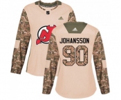 Women New Jersey Devils #90 Marcus Johansson Authentic Camo Veterans Day Practice Hockey Jersey