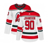 Women New Jersey Devils #90 Marcus Johansson Authentic White Alternate Hockey Jersey
