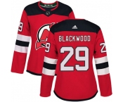 Women's New Jersey Devils #29 MacKenzie Blackwood Adidas Authentic Mackenzie wood Red Home Jersey