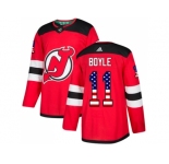 Youth Adidas New Jersey Devils #11 Brian Boyle Red Home Authentic USA Flag Stitched NHL Jersey