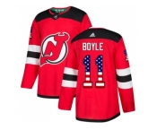 Youth Adidas New Jersey Devils #11 Brian Boyle Red Home Authentic USA Flag Stitched NHL Jersey