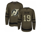 Youth Adidas New Jersey Devils #19 Travis Zajac Green Salute to Service Stitched NHL Jersey