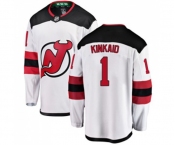Youth New Jersey Devils #1 Keith Kinkaid Fanatics Branded White Away Breakaway Hockey Jersey