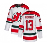 Youth New Jersey Devils #13 Nico Hischier Authentic White Alternate Hockey Jersey