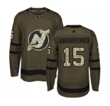 Youth New Jersey Devils #15 Jamie Langenbrunner Authentic Green Salute to Service Hockey Jersey