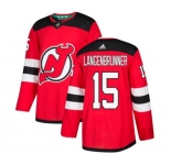 Youth New Jersey Devils #15 Jamie Langenbrunner Authentic Red Home Hockey Jersey