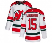 Youth New Jersey Devils #15 Jamie Langenbrunner Authentic White Alternate Hockey Jersey