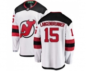 Youth New Jersey Devils #15 Jamie Langenbrunner Fanatics Branded White Away Breakaway Hockey Jersey