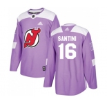 Youth New Jersey Devils #16 Steve Santini Authentic Purple Fights Cancer Practice Hockey Jersey