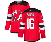 Youth New Jersey Devils #16 Steve Santini Authentic Red Home Hockey Jersey