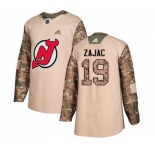 Youth New Jersey Devils #19 Travis Zajac Authentic Camo Veterans Day Practice Hockey Jersey