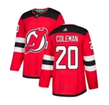 Youth New Jersey Devils #20 Blake Coleman Authentic Red Home Hockey Jersey