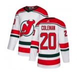 Youth New Jersey Devils #20 Blake Coleman Authentic White Alternate Hockey Jersey