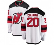 Youth New Jersey Devils #20 Blake Coleman Fanatics Branded White Away Breakaway Hockey Jersey