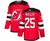Youth New Jersey Devils #25 Mirco Mueller Authentic Red Home Hockey Jersey
