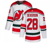 Youth New Jersey Devils #28 Damon Severson Authentic White Alternate Hockey Jersey