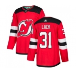 Youth New Jersey Devils #31 Eddie Lack Authentic Red Home Hockey Jersey