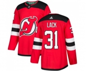 Youth New Jersey Devils #31 Eddie Lack Authentic Red Home Hockey Jersey