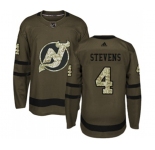 Youth New Jersey Devils #4 Scott Stevens Authentic Green Salute to Service Hockey Jersey