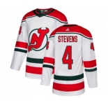 Youth New Jersey Devils #4 Scott Stevens Authentic White Alternate Hockey Jersey