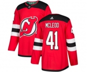 Youth New Jersey Devils #41 Michael McLeod Authentic Red Home Hockey Jersey