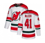 Youth New Jersey Devils #41 Michael McLeod Authentic White Alternate Hockey Jersey