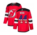 Youth New Jersey Devils #44 Miles Wood Authentic Red USA Flag Fashion Hockey Jersey