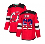 Youth New Jersey Devils #63 Jesper Bratt Authentic Red USA Flag Fashion Hockey Jersey