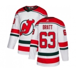Youth New Jersey Devils #63 Jesper Bratt Authentic White Alternate Hockey Jersey