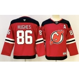 Youth New Jersey Devils #86 Jack Hughes Red With A Patch Stitched Jersey