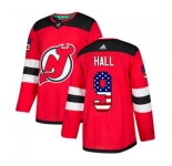 Youth New Jersey Devils #9 Taylor Hall Authentic Red USA Flag Fashion Hockey Jersey