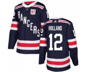 Adidas New York Rangers #12 Peter Holland Authentic Navy Blue 2018 Winter Classic NHL Jersey