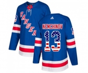 Adidas New York Rangers #13 Sergei Nemchinov Authentic Royal Blue USA Flag Fashion NHL Jersey
