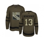 Adidas New York Rangers #13 Sergei Nemchinov Green Salute to Service Stitched NHL Jersey