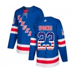 Adidas New York Rangers #23 Ryan Spooner Authentic Royal Blue USA Flag Fashion NHL Jersey