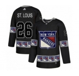 Adidas New York Rangers #26 Martin St. Louis Authentic Black Team Logo Fashion NHL Jersey