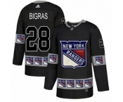 Adidas New York Rangers #28 Chris Bigras Authentic Black Team Logo Fashion NHL Jersey
