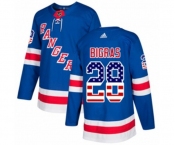 Adidas New York Rangers #28 Chris Bigras Authentic Royal Blue USA Flag Fashion NHL Jersey