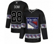 Adidas New York Rangers #28 Tie Domi Authentic Black Team Logo Fashion NHL Jersey